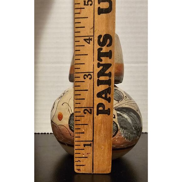 Vintage Floral Dove Tonala Burnished Pottery Water Jug Tumble Up Carafe w/ Cup - Picture 7 of 8